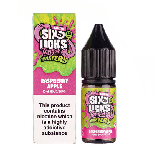 Raspberry Apple Nic Salt E-Liquid by Six Licks Tongue Twisters