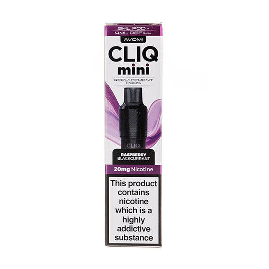 Raspberry Blackcurrant Cliq Mini Prefilled Pod + Refill by Avomi