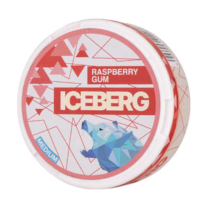 Raspberry Gum Nicotine Pouches by Iceberg