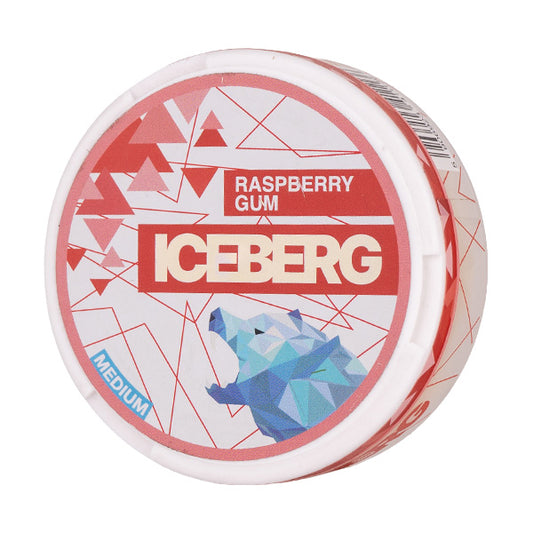 Raspberry Gum Nicotine Pouches by Iceberg