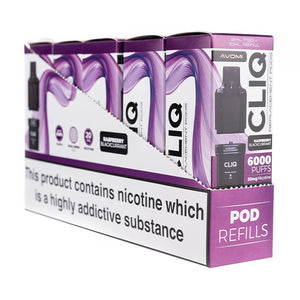Avomi Cliq 6000 Prefilled Pod + Refill [Box of 5] - Raspberry Blackurrant