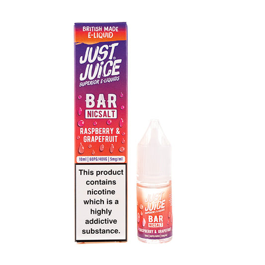 Raspberry & Grapefruit Bar Nic Salt E-Liquid by Just Juice