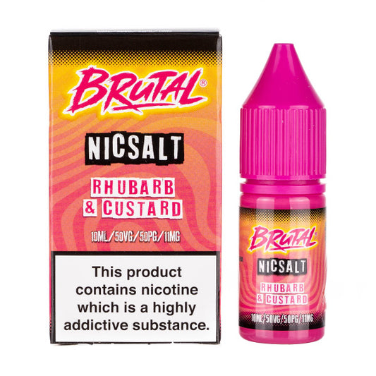 Rhubarb & Custard 10ml Nic Salt E-Liquid by Brutal