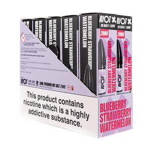 Riot X Nic Salt E-Liquids - Pack of 10 - Blueberry Strawberry & Watermelon