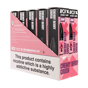 Riot X Nic Salt E-Liquids - Pack of 10 - Cherry Berry Crush