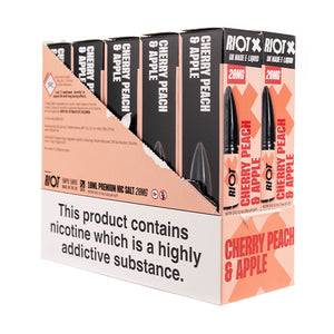 Riot X Nic Salt E-Liquids - Pack of 10 - Cherry Peach & Apple