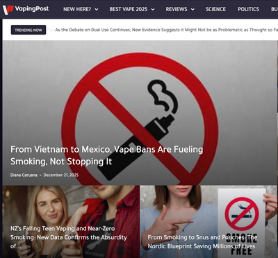 Vaping Post: What Does Science Tell us About The Likely Effects of the U.K.’s Disposable Vapes Ban?