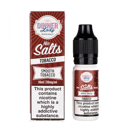 Smooth Tobacco Nic Salt E-Liquid by Dinner Lady - Box and Bottle