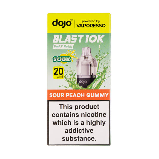 Sour Peach Gummy Dojo Blast 10K Prefilled Pod + Refill by Vaporesso