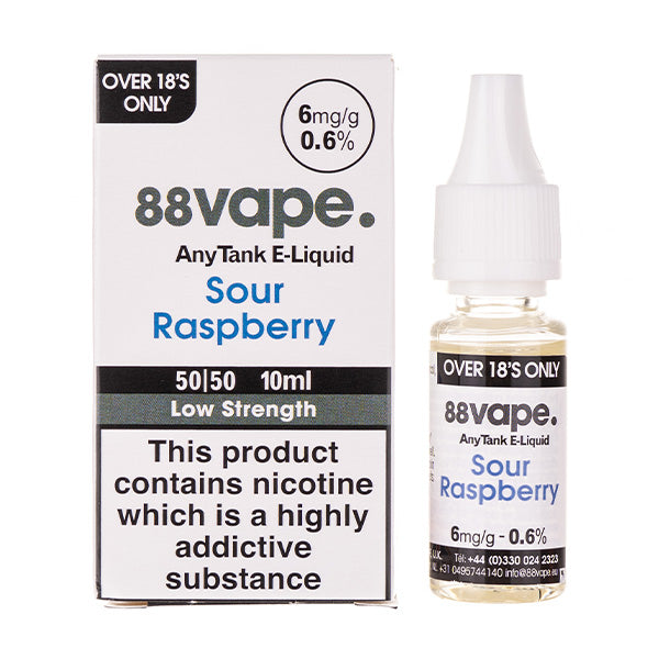 88Vape Sour Raspberry 50/50 E-Liquid - Mix & Match | Vape Superstore