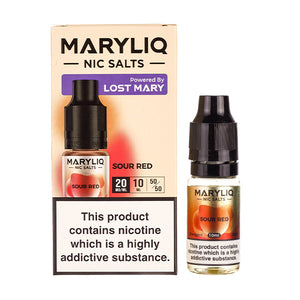 Sour Red Nic Salt E-Liquid by Maryliq - Box and 10ml Bottle