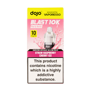 Straw-Raspberry Cherry Ice Dojo Blast 10K Prefilled Pod + Refill by Vaporesso 10mg