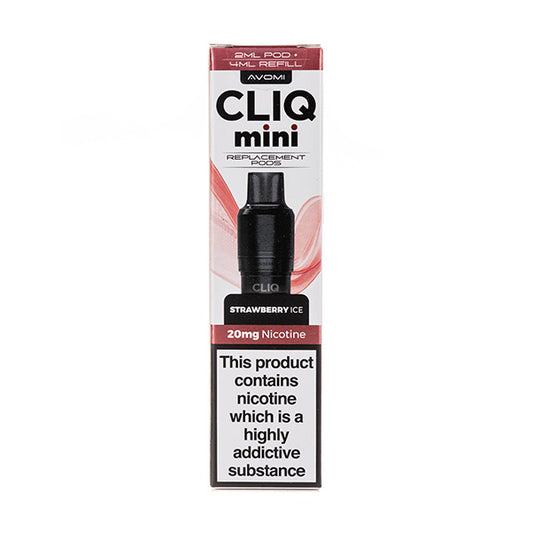 Strawberry Ice Cliq Mini Prefilled Pod + Refill by Avomi