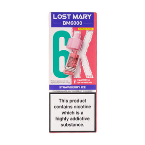 Strawberry Ice BM6000 Prefilled Pod + Refill by Lost Mary