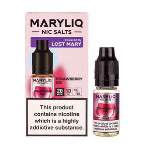 Strawberry Ice Nic Salt E-Liquid by Maryliq - Box and 10ml Bottle