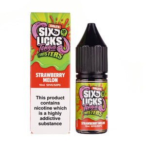Strawberry Melon Nic Salt E-Liquid by Six Licks Tongue Twisters