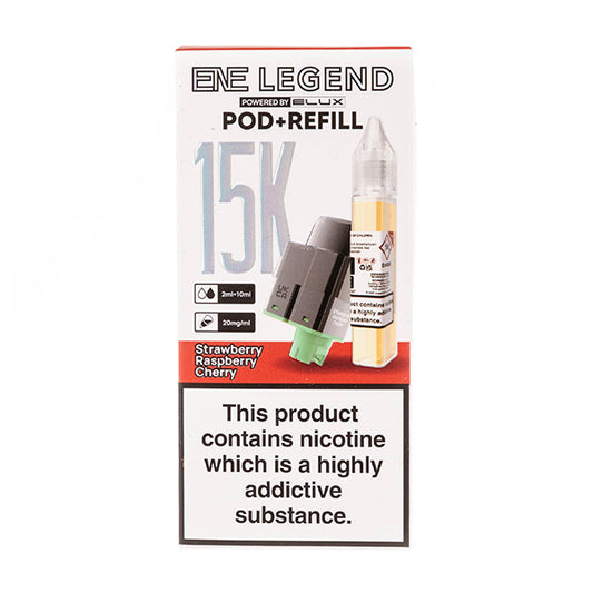 Strawberry Raspberry Cherry ENE Legend 15K Prefilled Pod + Refill by Elux