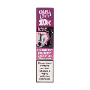 Strawberry Raspberry Cherry Ice 10k Prefilled Pod + Refill by Double Drip