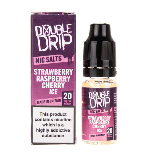 Strawberry Raspberry Cherry Ice Nic Salt E-liquid by Double Drip