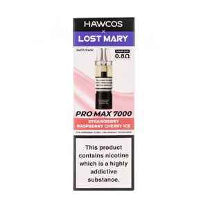 Strawberry Raspberry Cherry Ice Pro Max 7000 Prefilled Pod + Refill by Hawcos x Lost Mary