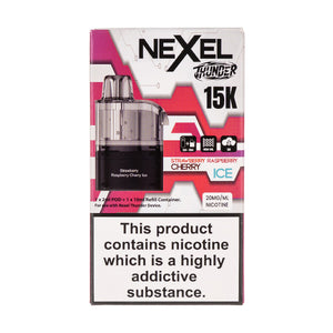 Strawberry Raspberry Cherry Ice Thunder 15k Prefilled Pod + Refill by Nexel