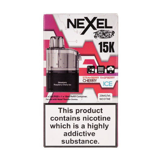 Strawberry Raspberry Cherry Ice Thunder 15k Prefilled Pod + Refill by Nexel