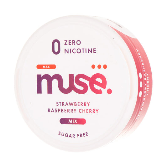 Strawberry Raspberry Cherry Zero Nicotine Pouches by Muse