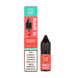 Strawberry Raspberry Nic Salt E-Liquid by Pod Salt Bar X