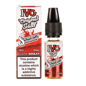 Strawberry Sensation Nic Salt E-Liquid by IVG Original Salts