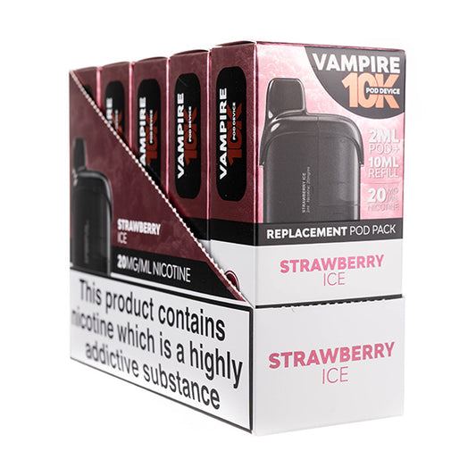 Vampire Vape 10K Prefilled Pod + Refill [Box of 5] - Strawberry Ice