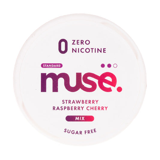 Strawberry Raspberry Cherry Zero Nicotine Pouches by Muse - Standard