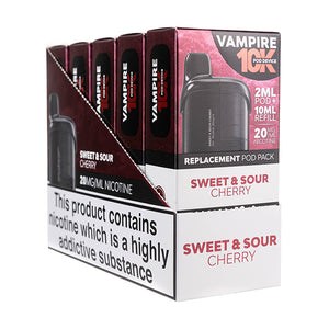 Vampire Vape 10K Prefilled Pod + Refill [Box of 5] - Sweet & Sour Cherry