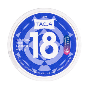Blueberry Sour Raspberry Nicotine Pouches by Tacja 9mg per pouch strength