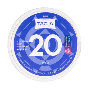 Blueberry Sour Raspberry Nicotine Pouches by Tacja 12mg per pouch strength