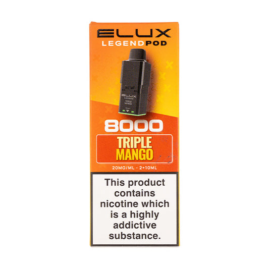Triple Mango Legend 8000 Prefilled Pod + Refill by Elux