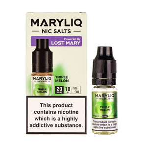 Triple Melon Nic Salt E-Liquid by Maryliq - Box and 10ml Bottle