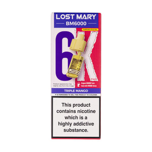 Lost Mary Triple Mango BM6000 Prefilled Pod + Refill | Vape Superstore Lost Mary Triple Mango BM6000 Prefilled Pod + Refill | Vape Superstore