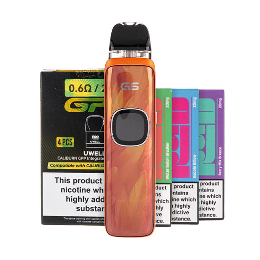 Uwell Caliburn G5 Pod Kit Bundle - Orange Feathers