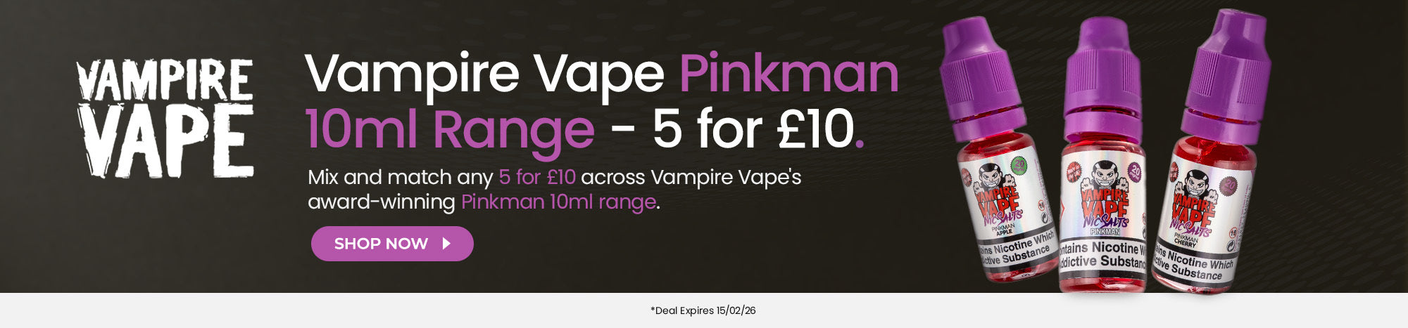 Vampire Vape Pinkman E-Liquid Range - Buy any 5 for £10