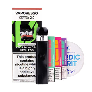 Vaporesso XROS 4 Mini Vape Kit & Nicotine Pouch Bundle in Black