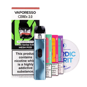 Vaporesso XROS 4 Mini Vape Kit & Nicotine Pouch Bundle in Ice Blue