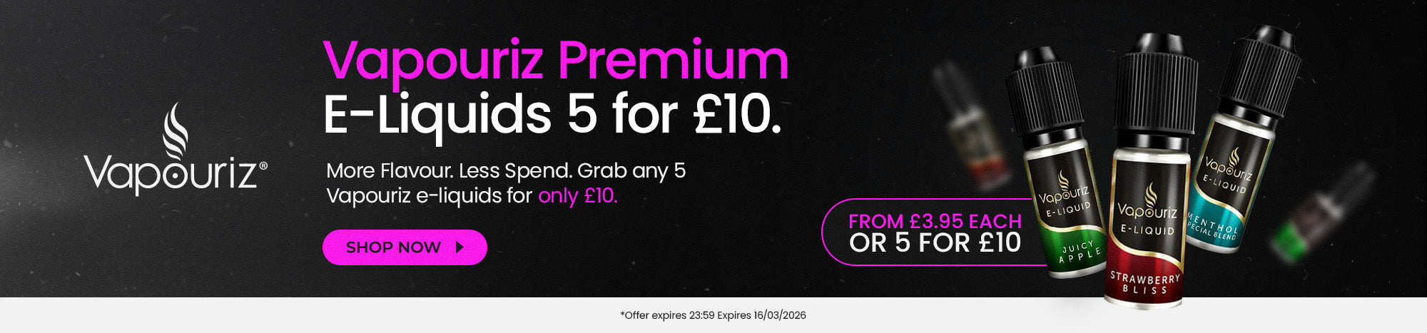 Vapouriz Premium E-Liquids - Buy any 5 for £10