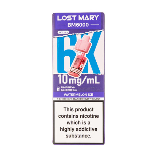 Watermelon Ice BM6000 Prefilled Pod + Refill by Lost Mary 10mg