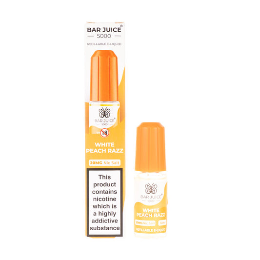 White Peach Razz Nic Salt E-Liquid by Bar Juice 5000