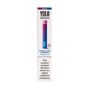 Yolo Bar M600 Disposable Vape in Blueberrey Cherry Cranberry (Boxed)