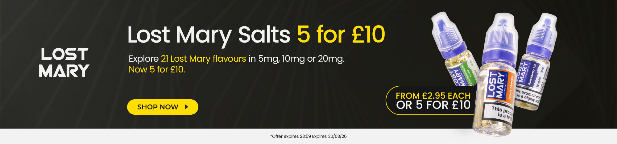 Lost Mary Nic Salts - Buy any 5 for £10 Deal