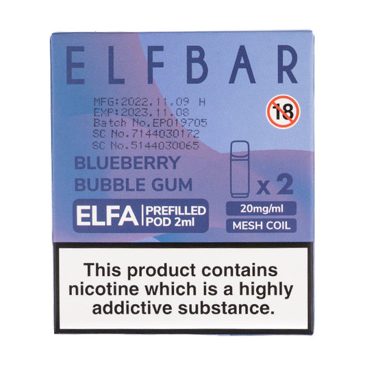 Elf Bar Blueberry Bubblegum Elfa Prefilled Pods Vape Superstore