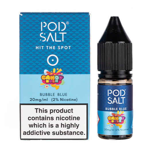 Bubble Blue Nic Salt E-Liquid by Pod Salt (Bottle and Box)