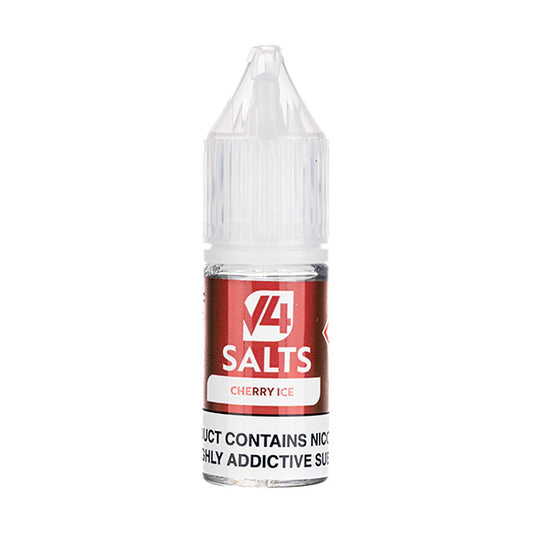 Image of V4 Vapour's Cherry Ice 10ml Nic Salt E-Liquid Bottle