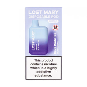  Blue Razz Ice Lost Mary BM600 600 Puff Disposable Vape - 20mg (Boxed)